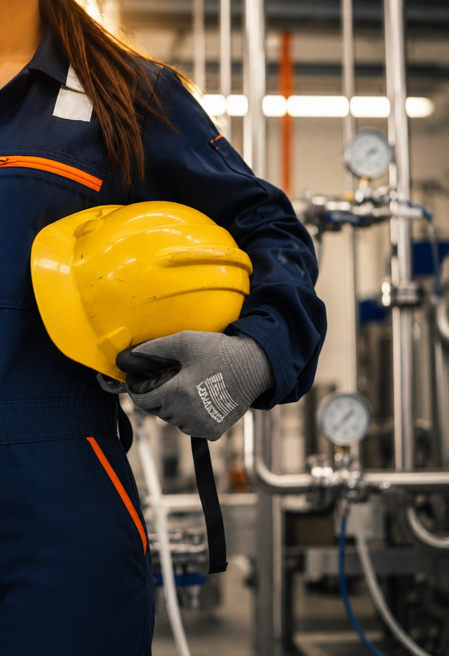 Profissional de Segurança do Trabalho da S!GLA Group em ambiente industrial